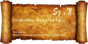 Szabados Nikoletta névjegykártya