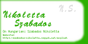 nikoletta szabados business card